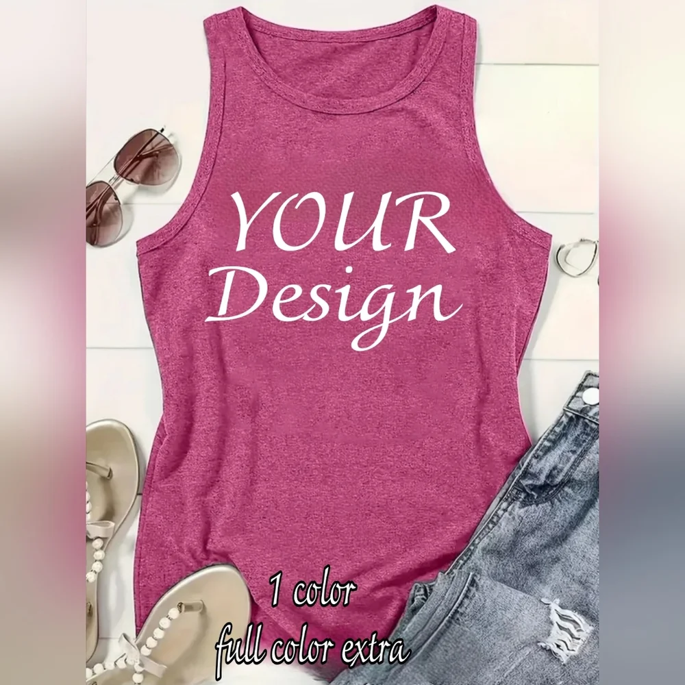 Dark Gray Tank W UR Design Or Text. 1 Color. Full Color Slightly Exra M-XXL - Picture 3 of 8